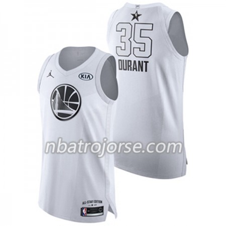 Män Golden State Warriors Tröja Kevin Durant 35 2018 All Star Jordan Brand Vit Swingman